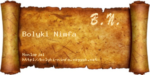Bolyki Nimfa névjegykártya
